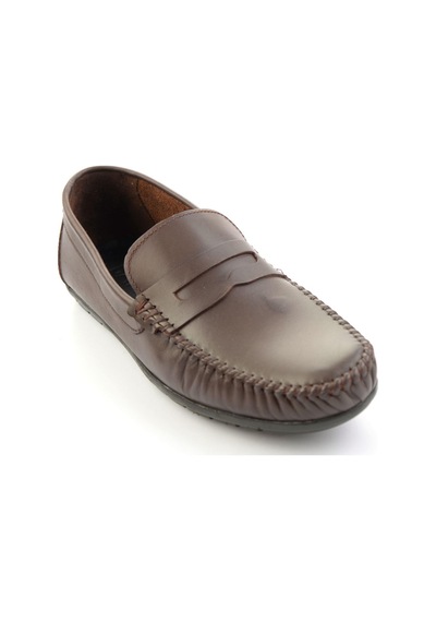 Kahve Hakiki Deri Erkek Loafer Ayakkabı E01523111103 Kahve