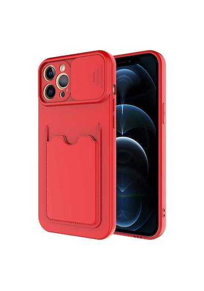 Apple Uyumlu iPhone 12 Pro Kılıf Cüzdan Sürgülü Kamera Korumalı Kartllıklı Bölmeli Kapak Kartix