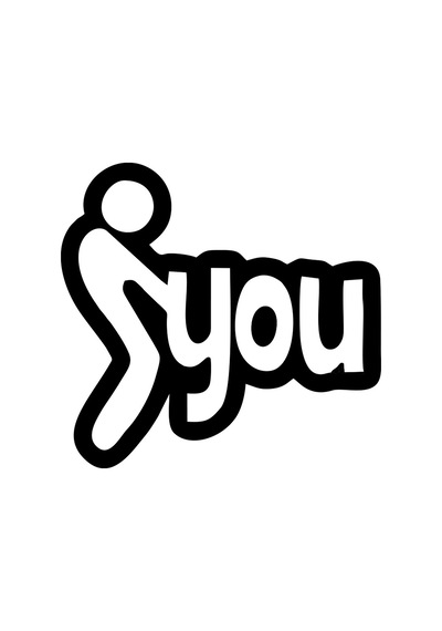 You Araba Sticker 17x17 Cm Siyah