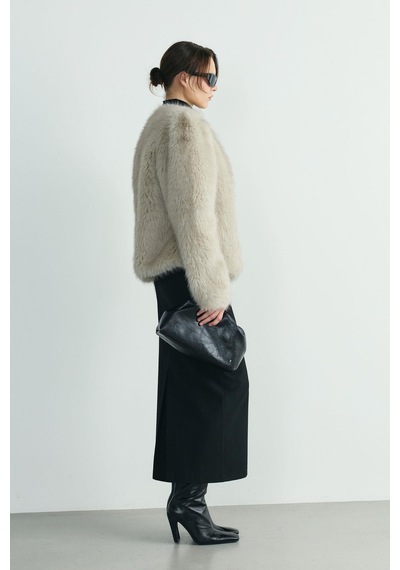Suud Collection Gri Lexi Suni Kürk Ceket