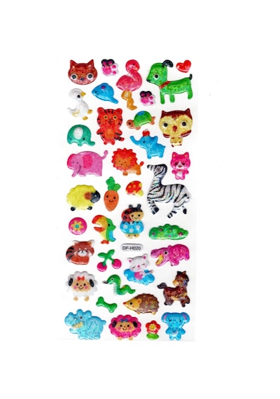 Işıltılı Sticker Kabartmalı Stiker Defter Planlayıcı Etiket Dfh020 -18x9cm- Orman Hayvanları