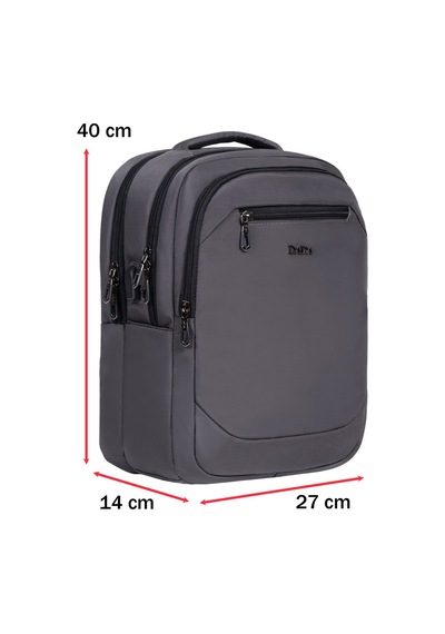 Dada Unisex Gri Okul Çanta Orta Boy Lise Üniversite 13,3-14 inç Usb Type-c Su Geçirmez Oxford Kumaş
