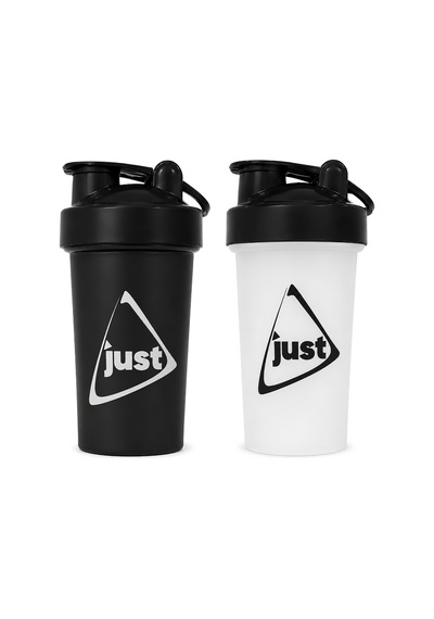 Just Shaker 550 Ml Ölçekli Ve Sızdırmaz Kapaklı Protein Shaker 2'li Set Siyah+beyaz Siyah-beyaz