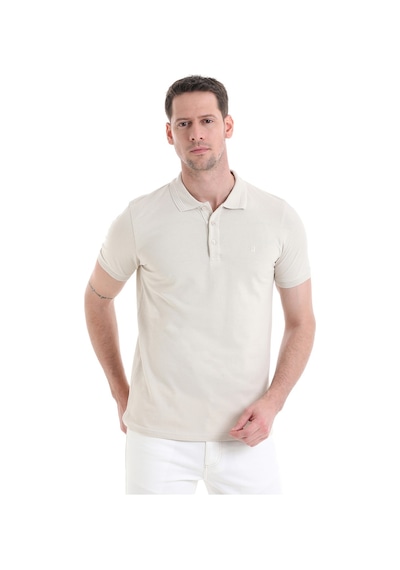 Hatemoğlu 3536etc22c02 Regular Fit Pamuk Polo Yaka Erkek Tişört Bej