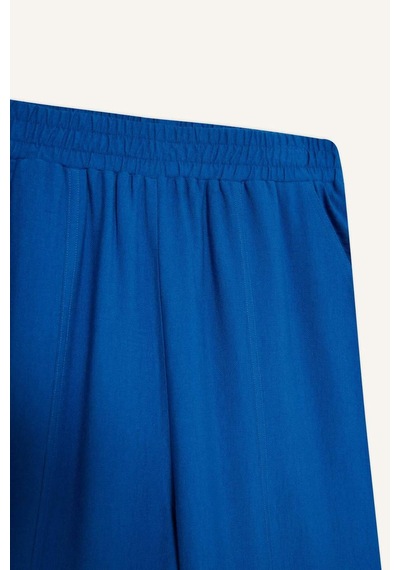 Defacto Harem Keten Karışımlı Geniş Paça Pantolon D9732ax25smbe43 Mavi