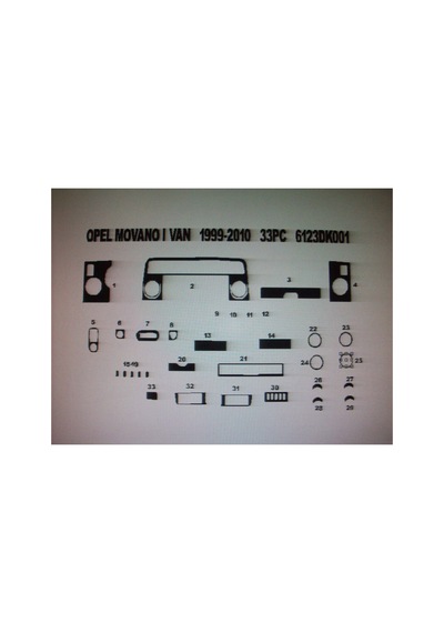 Opel Movano 2002-2009 33 Parça Torpido Kaplama Renk Gri