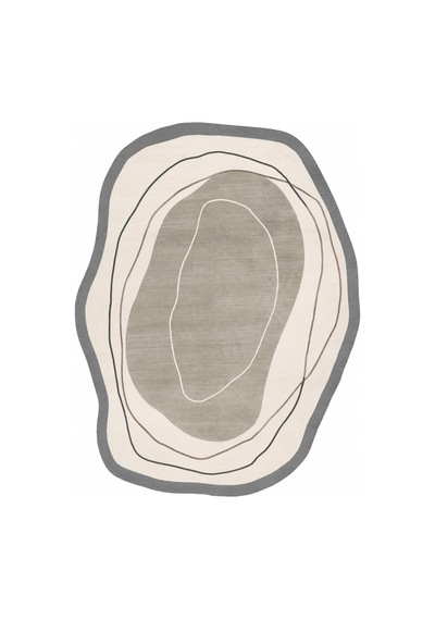 Oval-dijital Baskı Pamuk Dokuma Kaymaz Taban Salon Halısı Antre, Koridor Ve Oda İçin, Gri, 120 X 180 Genel