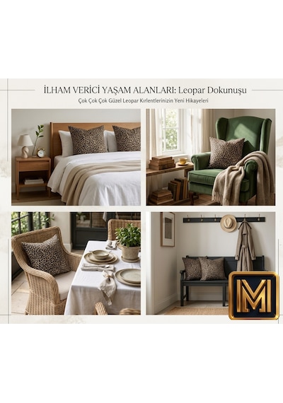 Kırlent 4 Leopar Desenli Dekoratif Kırlent Kılıfı 4'lü Set 45x45 Cm Modern Koltuk Kırlenti Fermuarlı Dijital Baskılı Kumaş Kare Dekorasyon Çok Renkli