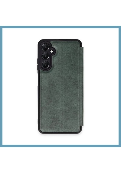 Bezos Samsung Galaxy A15 4g Uyumlu Kılıf Flip Cover - Koyu Yeşil Mbt06