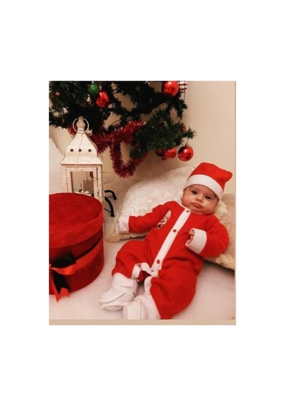 Kingshark King Shark Christmas Yılbaşı Noel Baba Bebek Kostüm Tulum Kırmızı