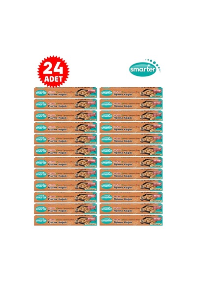 Smarter Naturel Ağartılmamış 24 Paket Yağlı Pişirme Kağıdı 10x24 Kahverengi