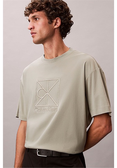 Calvin Klein Ss Rlxd Premıum Interlock Emblem-16342 Bej Calvin Klein Ss Rlxd Premıum Interlock Emblem-16342 Bej