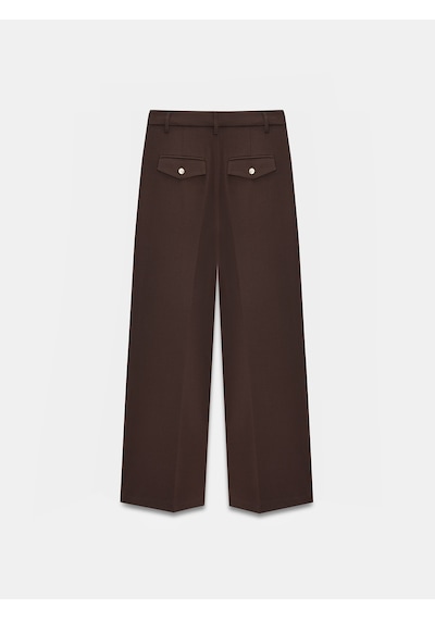 Dilvin 72280 Yüksek Bel Geniş Paça Pantolon-kahve Kahve