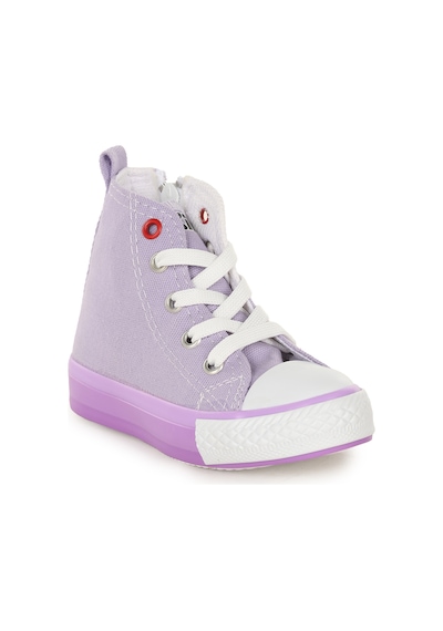 Kiko Kids Tinna Bağcıklı Kız Bebek Boğazlı Keten Spor Ayakkabı Lila