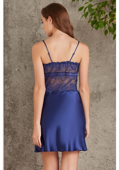 Pierre Cardin 7015 Kadın Dantelli Saten 4'lü Set-lacivert