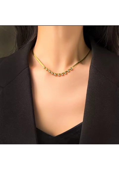 Taşlı Çelik Takı Seti 313 Gümüş - Rose Gold