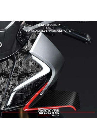 Cfmoto 450sr Forged Karbon Kaplama Ön Kafa Ortası Sticker Etiket Modeli