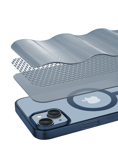 Apple Uyumlu iPhone Buff 13 Magsafe Slim Fit Kılıf Dark Blue