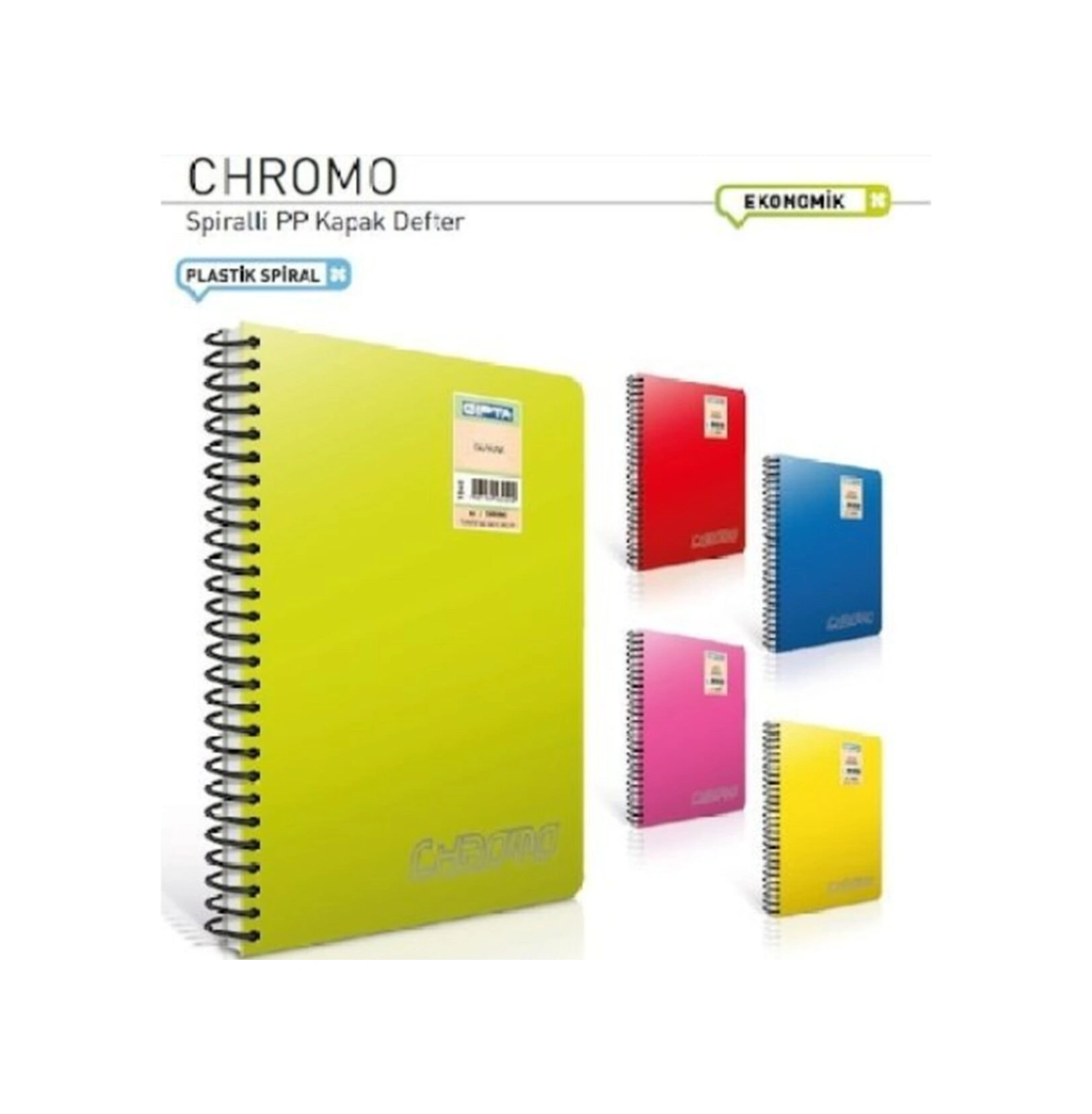 Chromo 60 Yaprak A5 Çizgili 4 Adet Plastik Kapak Defter