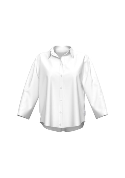 Calvin Klein Kadın Relaxed Poplin Beyaz Kısa Gömlek-16252