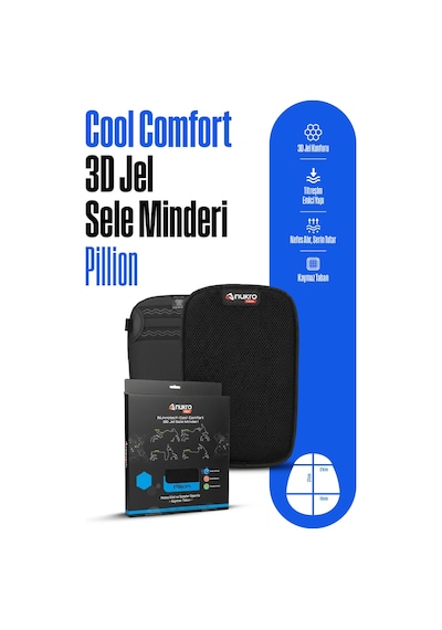 Cool Comfort 3d Jel Motosiklet Sele Minderi - Pillion