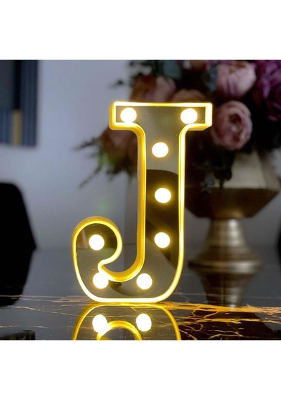 Dekoratif Led Işıklı 3d J Harfi Büyük Boy Organizasyon Doğum Günü