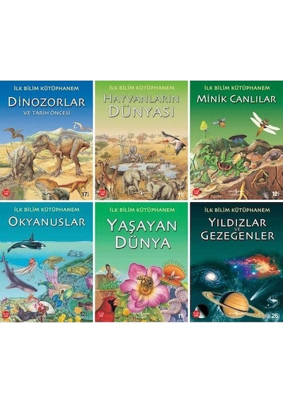 İlk Bilim Kütüphanem-dinozorlar+hayvanların Dünysı+minik Canlılar+okyanuslar+yaşayan Dünya+yıldızlar
