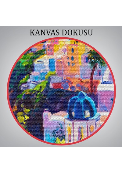 Santorini Yunanistan Güzel Bir Kızın Kavramsal Soyut Resmi-3754