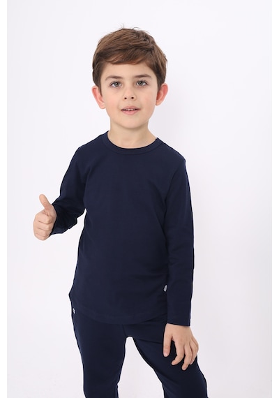 Toontoy Kids Toontoy Kız Çocuk Bisiklet Yaka Uzun Kollu Tişört Lacivert