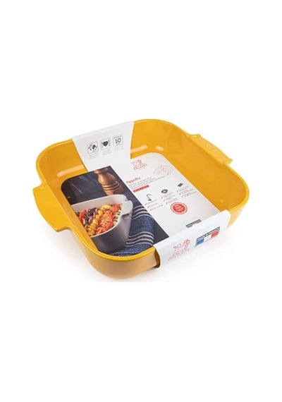 Seramik Kare Fırın Kabı - 36 Cm Saplar Dahil X 31 Cm X 8,2 Cm - Kapasite: 5,4 L - 10 Yıl Garanti - Fransa'da Üret Diğer