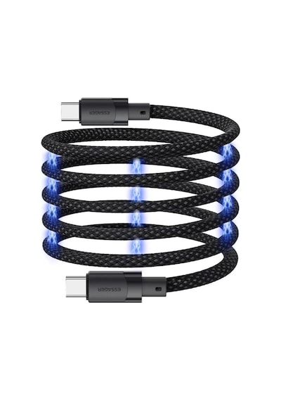 Essager 1 Metre Pd 100w Manyetik Süper Hızlı Type C To Type C Şarj Data Kablosu, Akım, Isı Korumalı