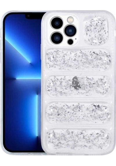 Apple Uyumlu iPhone 12 Pro Kılıf Kamera Korumalı Simli Airbag'li Zore Dalga Kapak Gümüş