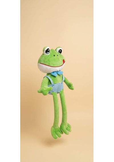 Peluş Uzun Bacaklı Kurbağa-60 Cm Mavi - Yeşil