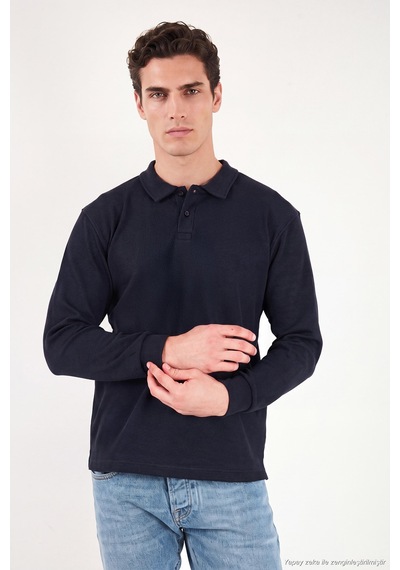 Buratti Pamuklu Düğmeli Polo Yaka Sweat Erkek Polo Yaka Sweat 5905838 Lacivert