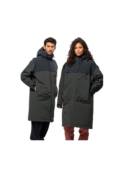 Jack Wolfskin Heumarkt 2L Parka Unisex Uzun Outdoor Montu 1116161-6502 Gri 1116161-6502