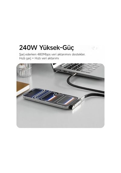 Katlanabilir Standlı Type-c To Type-c Adaptör Taşınabilir Mini Dock Şarj & Veri Dönüştürü