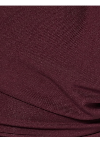 Koton Halter Yaka Metal Aksesuarlı Slim Fit Uzun Elbise Bordo 6wak80133pk Bordo
