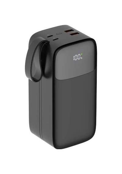Sword SW-50PO3 50000 Mah Pd 22.5 W Hızlı Şarj Kendinden Kablolu Type-c & Lightning Powerbank Siyah