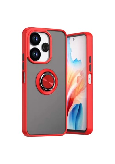 Xiaomi Redmi 13 4g Uyumlu Kılıf Montreal Yüzüklü Silikon Kapak - Kırmızı