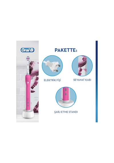 Oral-B Pro 1 750 Şarj Edilebilir Diş Fırçası + Seyahat Kabı Pembe