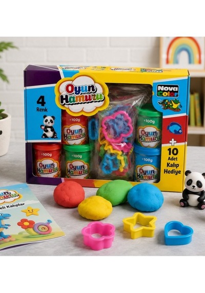 Nova Color Maxi Oyun Hamuru Yumuşak Dokulu Canlı Renkler 3+ Yaş Çok  Renkli