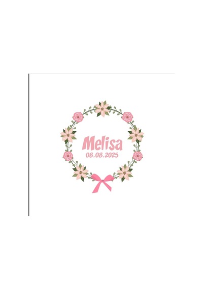 Damla Motifli Kare Mühür Kına Nişan Düğün 3x3 Cm Özel Etiket / 50 Adet Sticker Beyaz