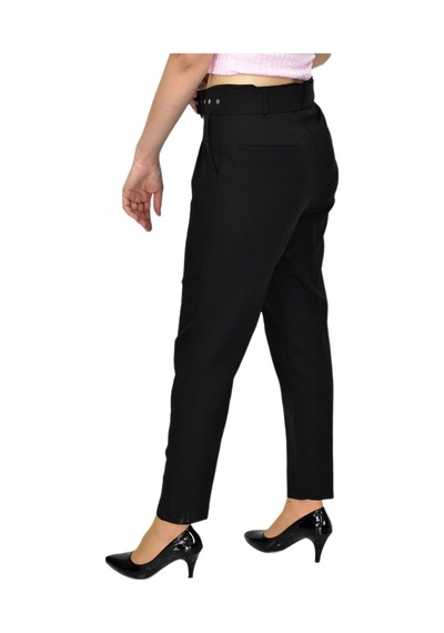 Kadın Kemerli Bilek Pantolon Bgl-st03690 Siyah