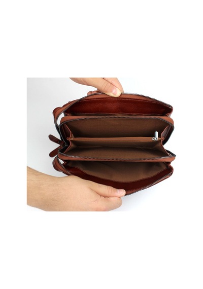 Alphaclub Bag Erkek Hakiki Deri Bordo El Çantası Clutch Portföy Çanta