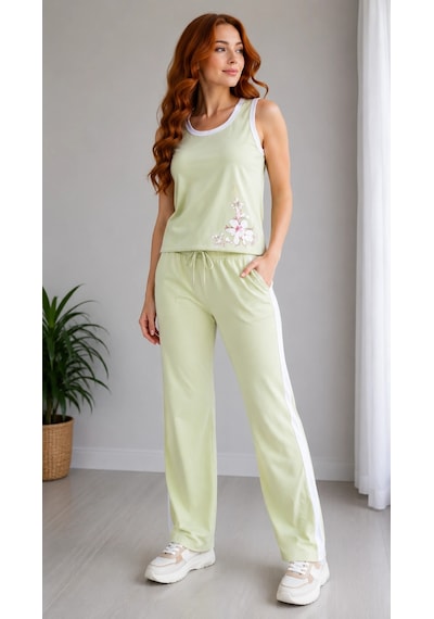 Senfoni Bayan Kolsuz Pijama Takımı 5324 Kırmızı