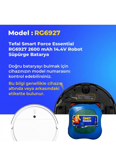 Tefal Smart Force Essential Rg6927 2600 Mah 14.4v Robot Süpürge Batarya