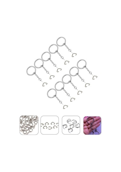 Epoksi Ezme Anahtarlık Halkası Seti 10 Adet Rhodium