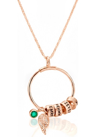 Özgür Ruh Gümüş İsim Kolye - Rose Rose Gold