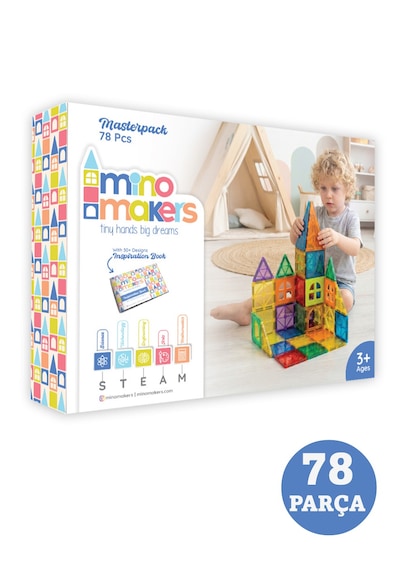 Mino Makers 78 Parça Manyetik Bloklar Mıknatıslı Bloklar Oyuncak