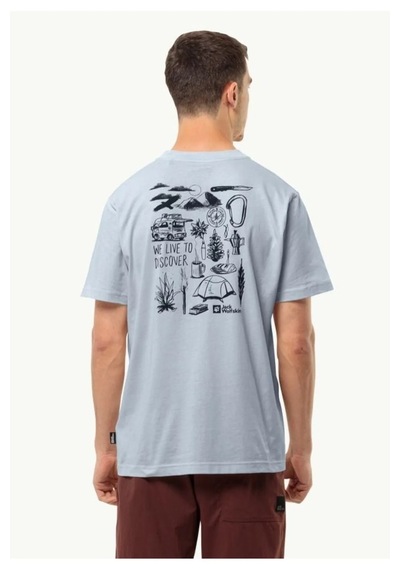 Jack Wolfskin Discover T M Erkek T-shirt - Mavi